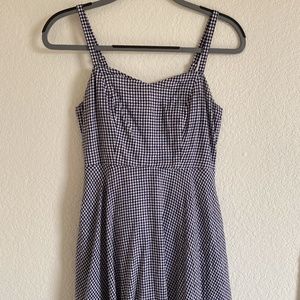 Size XS Navy and White Checkered Dress